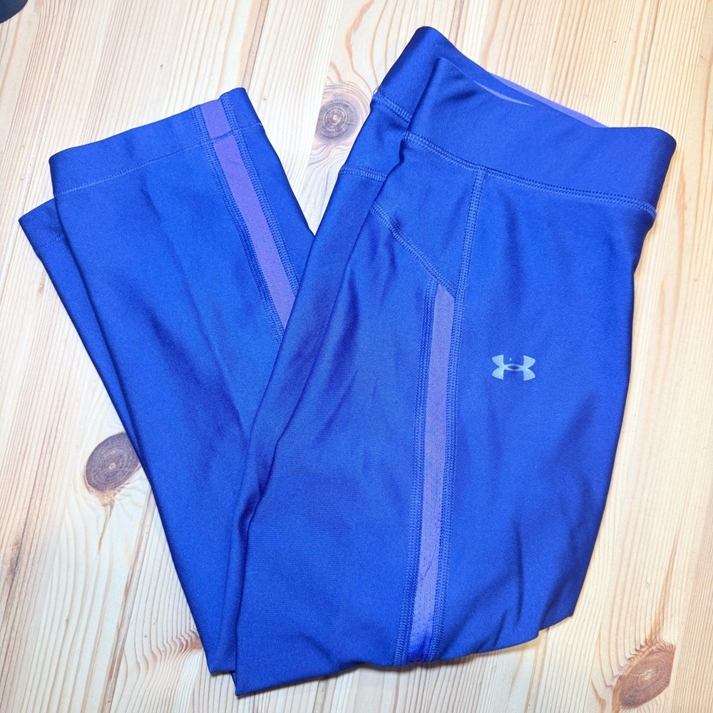 Under Armour HeatGear Armour Capri Leggings Blue Purple Small